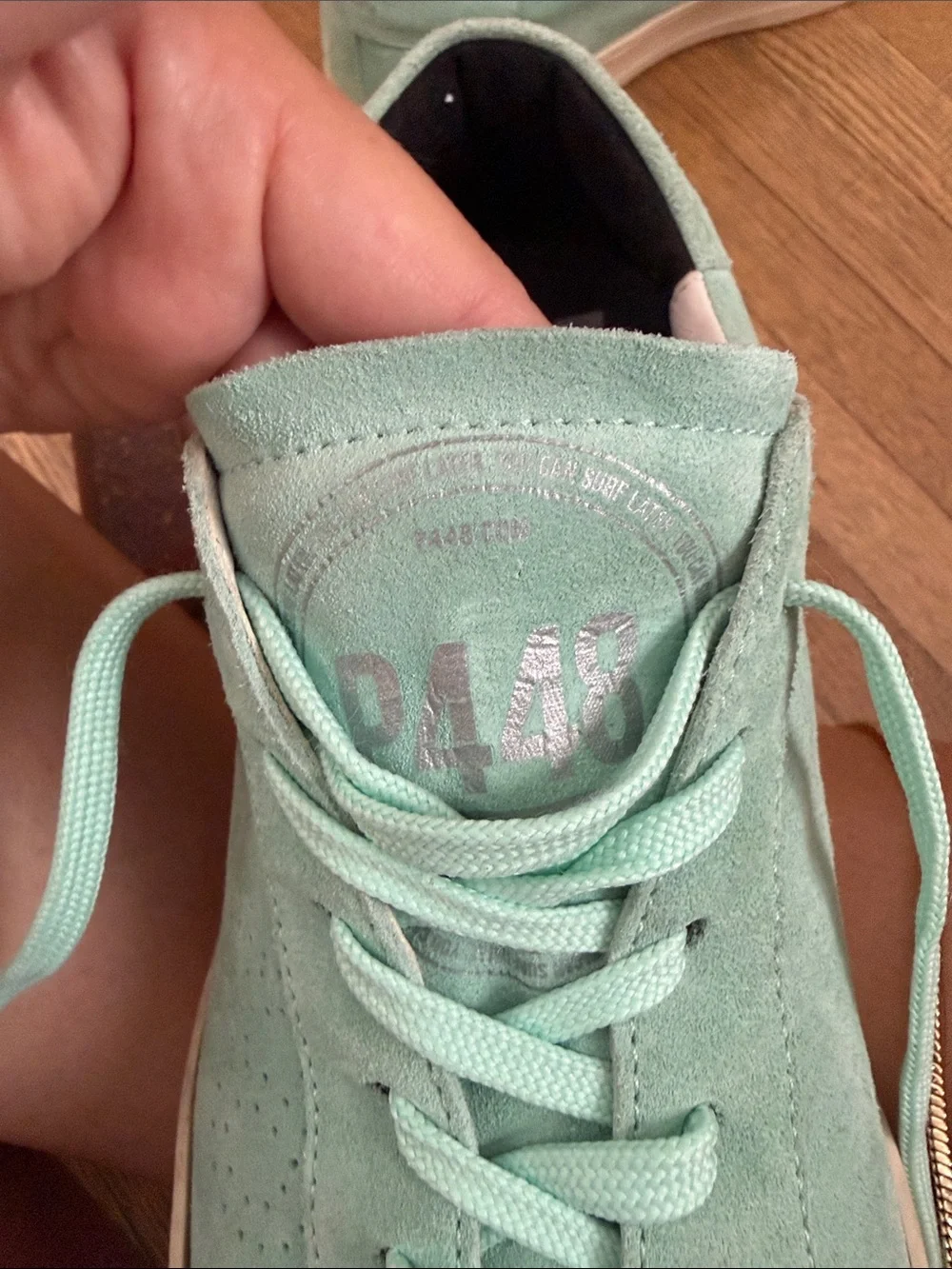 P448 Women’s Mint Suede Lace-Up Sneakers